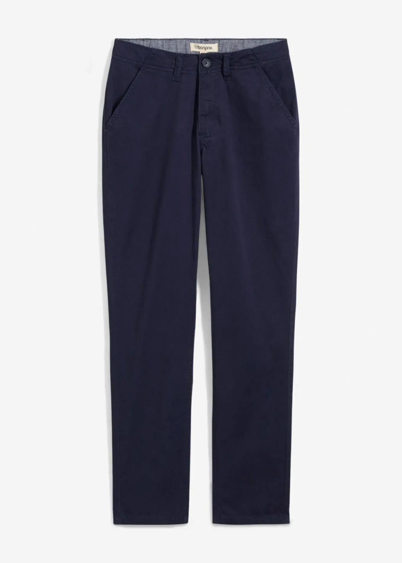Pantalón elástico tipo chino con cintura ajustable y corte ajustado/recto