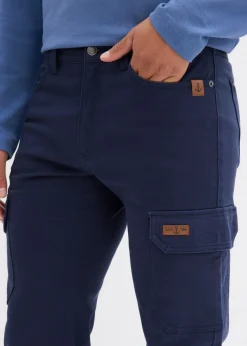 Pantalón elásticos, slim fit, con bolsillos cargo, straight