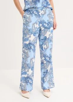 Pantalón estampado de viscosa fluida
