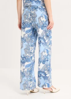 Pantalón estampado de viscosa fluida