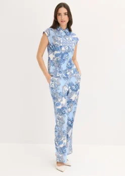 Pantalón estampado de viscosa fluida