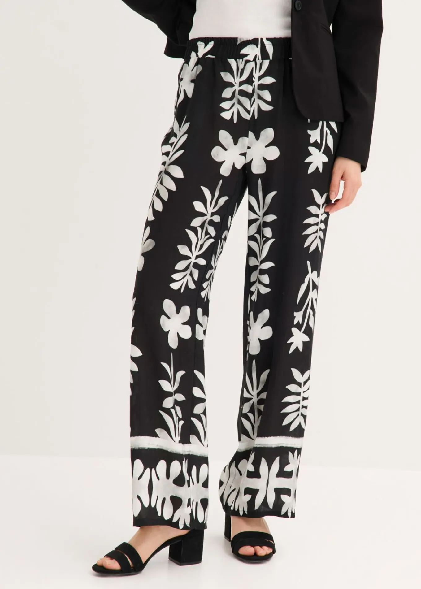 Pantalón estampado de viscosa fluida