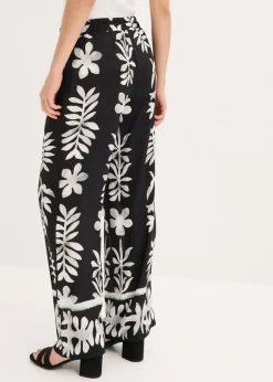 Pantalón estampado de viscosa fluida