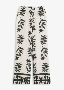 Pantalón estampado de viscosa fluida