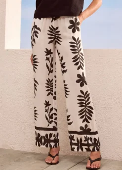 Pantalón estampado de viscosa fluida