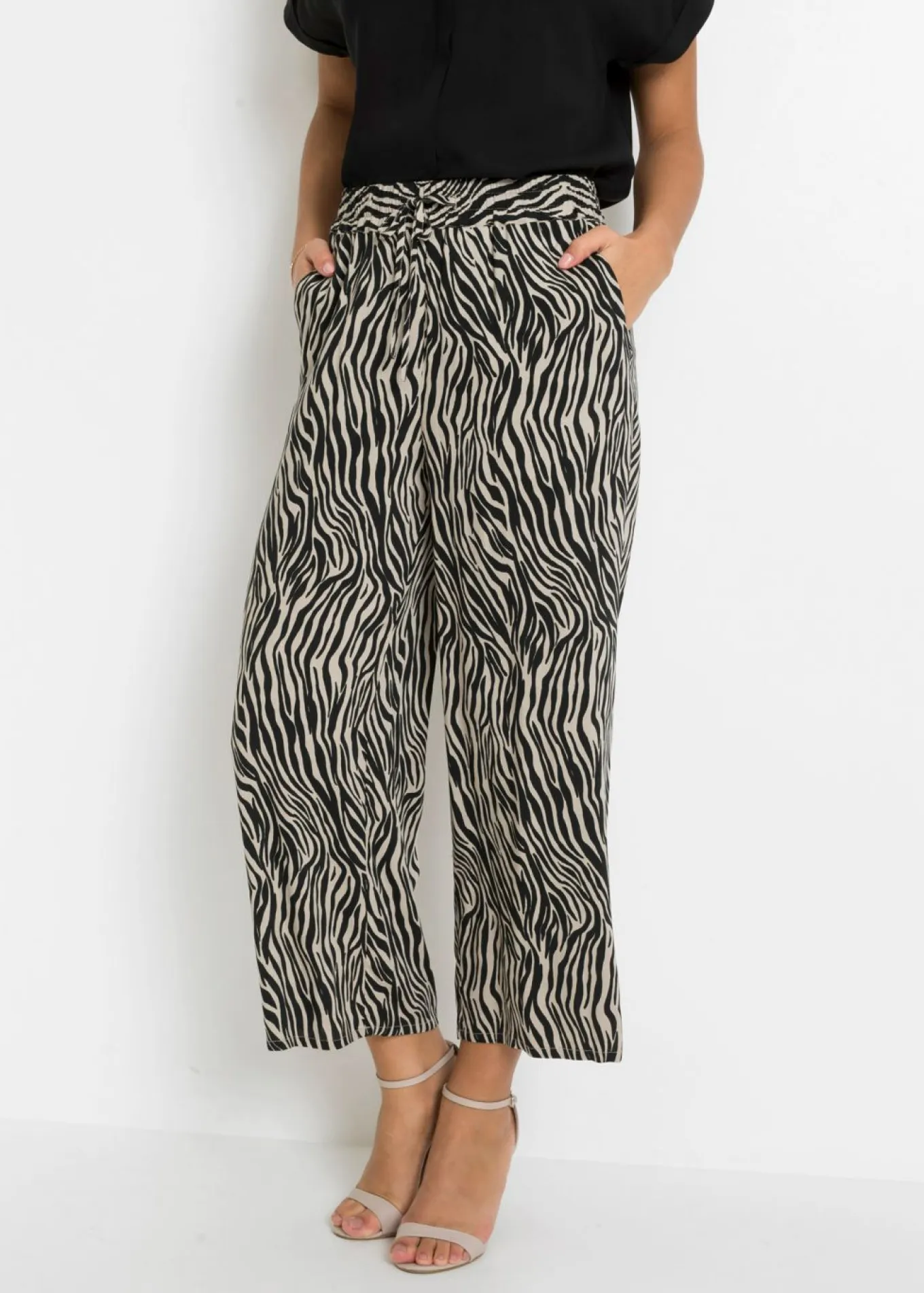 Pantalón estampado de viscosa fluida