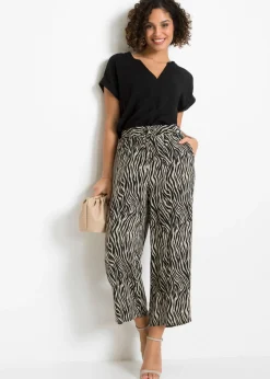 Pantalón estampado de viscosa fluida