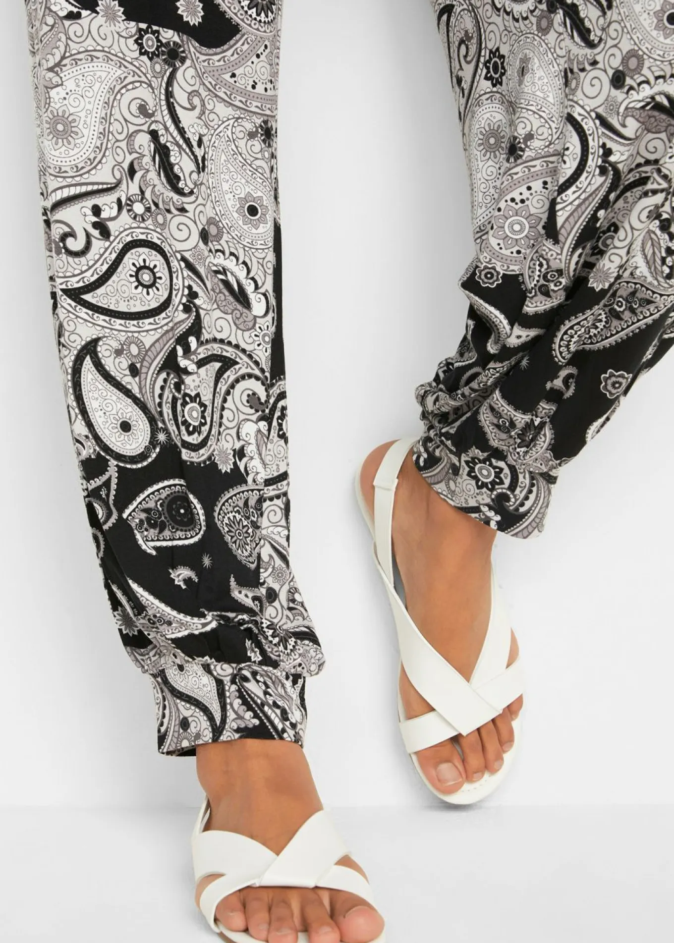Pantalón harem de punto de mezcla de viscosa fluida