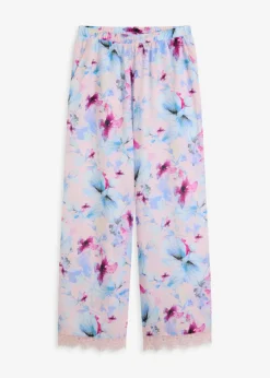 Pantalón largo de pijama de satén brillante