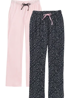 Pantalón largo de pijama de algodón orgánico puro (2 unidades)