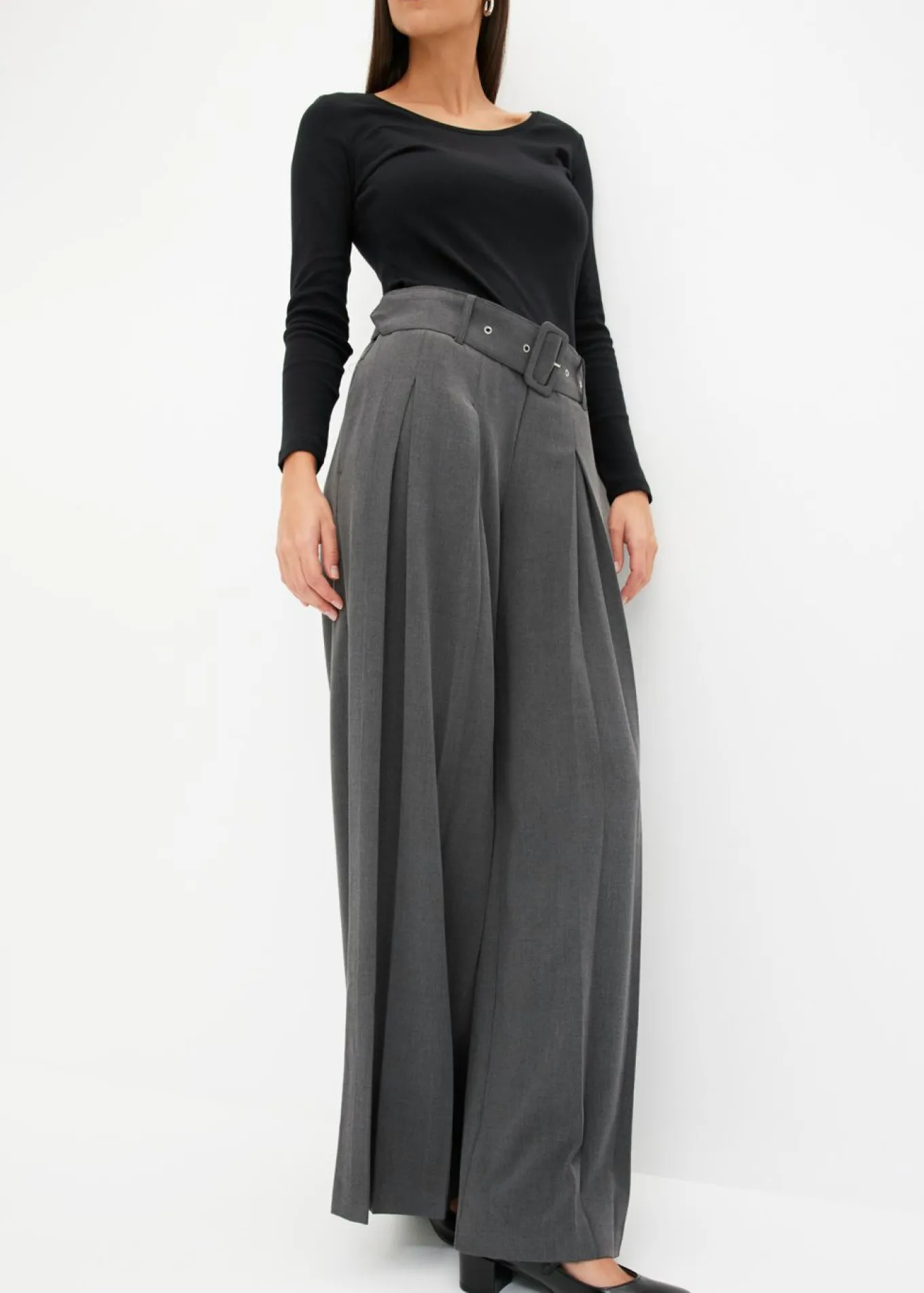 Pantalón Marlene ancho con mezcla de viscosa fluida