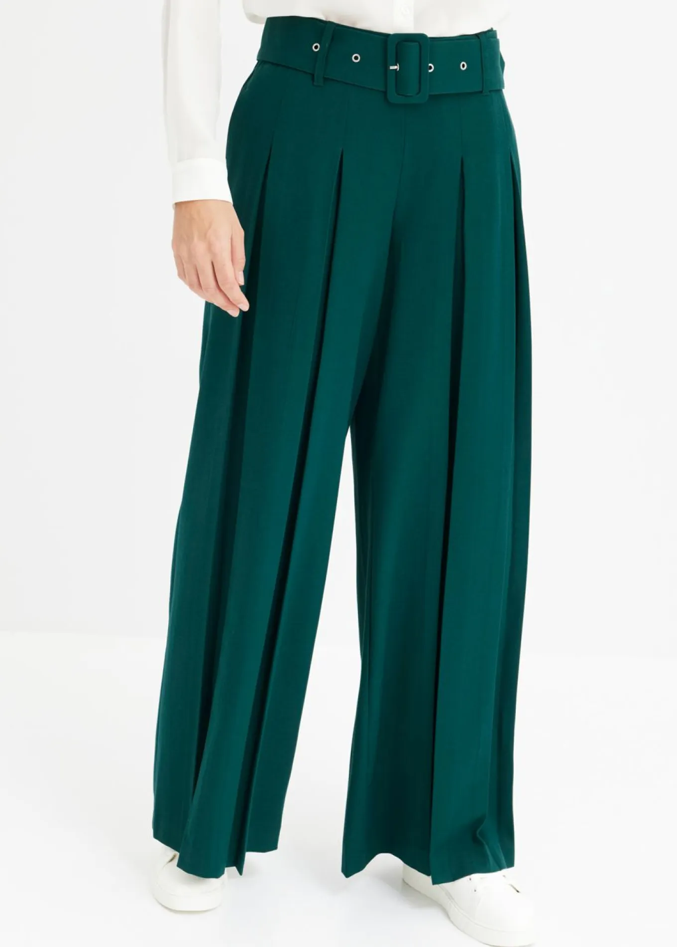 Pantalón Marlene ancho con mezcla de viscosa fluida