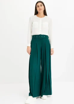 Pantalón Marlene ancho con mezcla de viscosa fluida