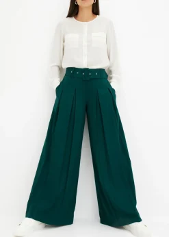 Pantalón Marlene ancho con mezcla de viscosa fluida
