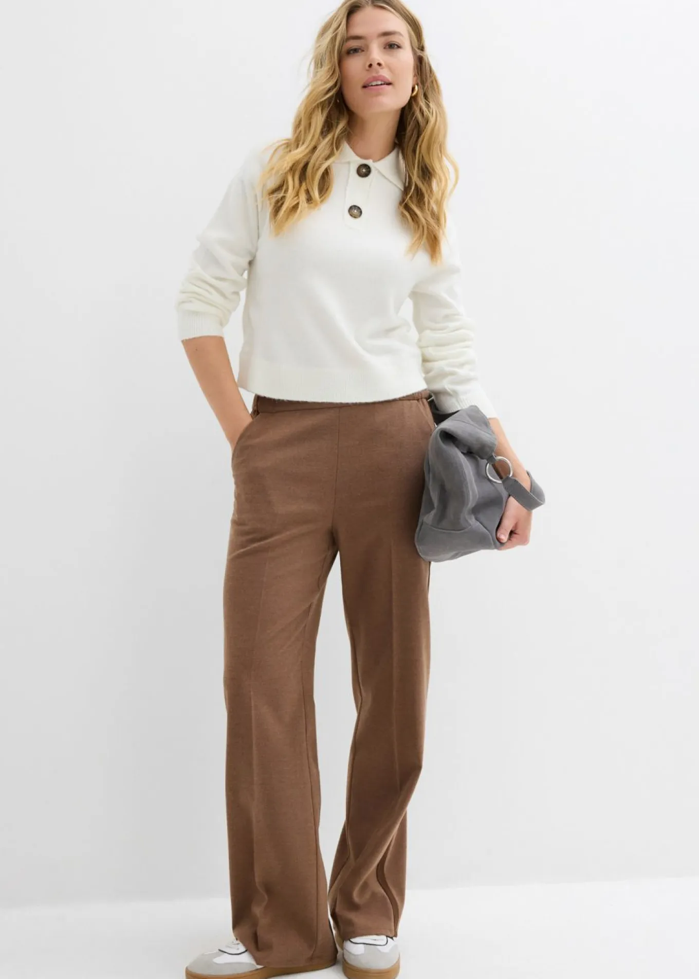 Pantalón Marlene con aspecto de lana