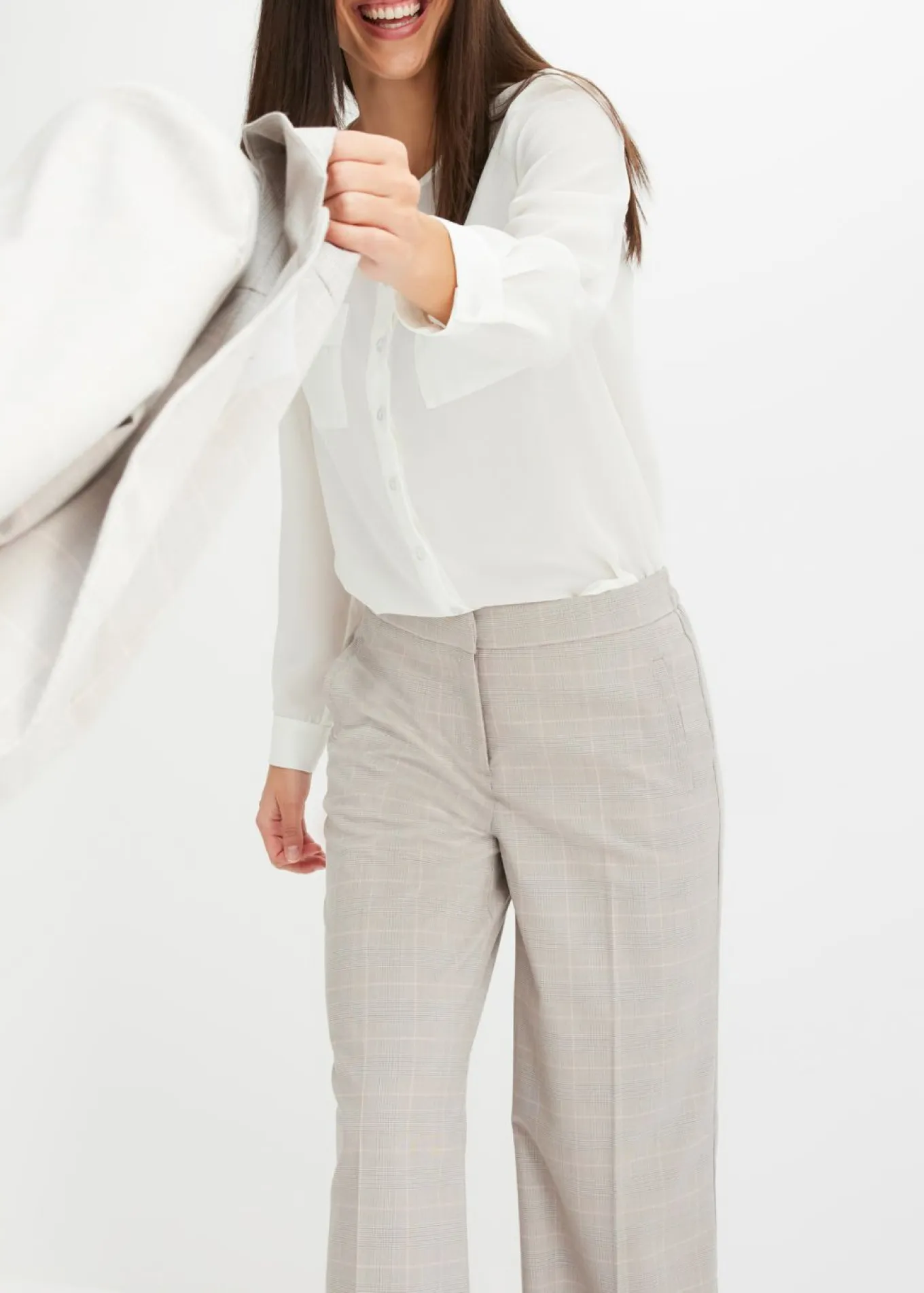 Pantalón Marlene con viscosa de cuadro galés