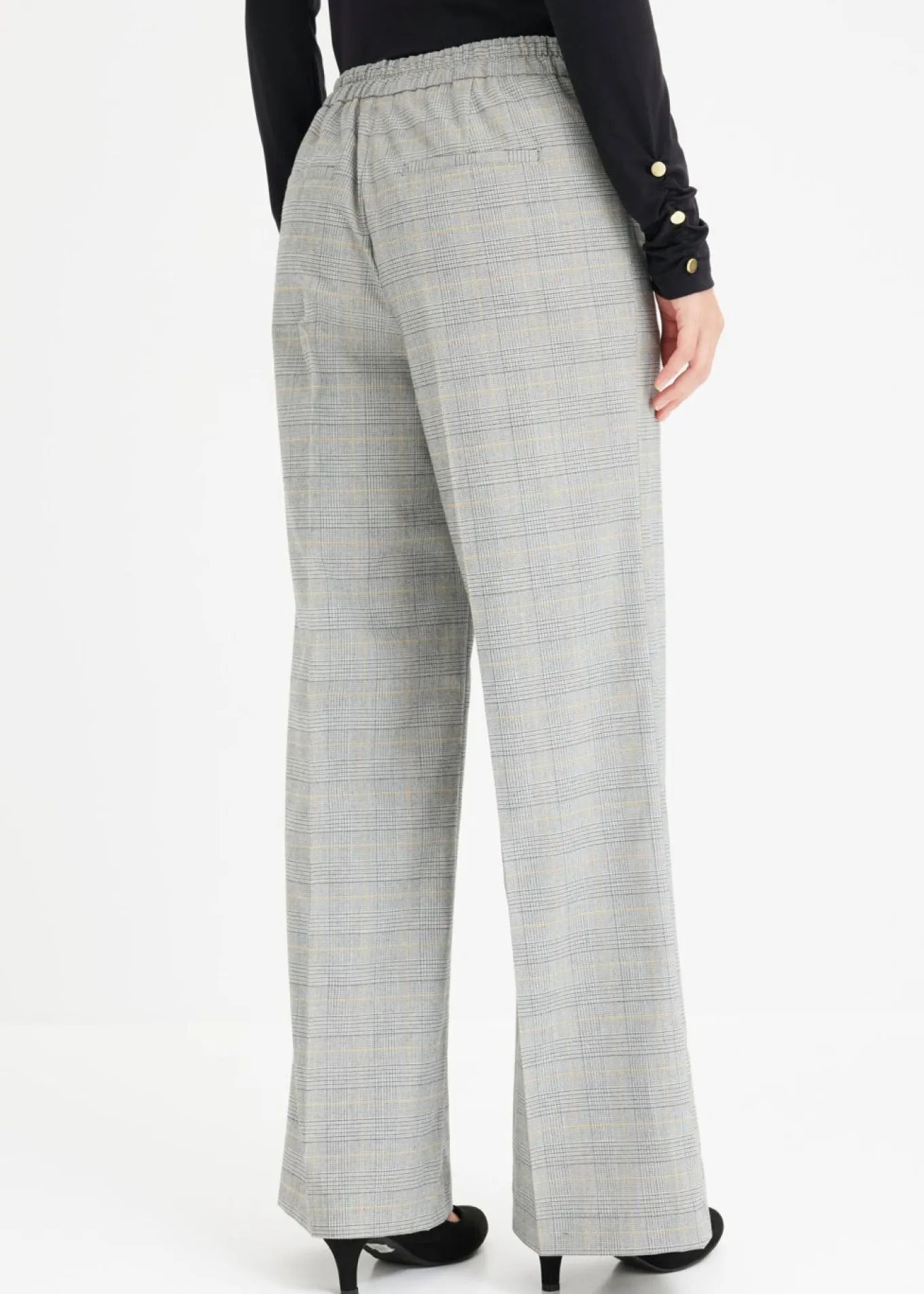 Pantalón Marlene con viscosa de cuadro galés