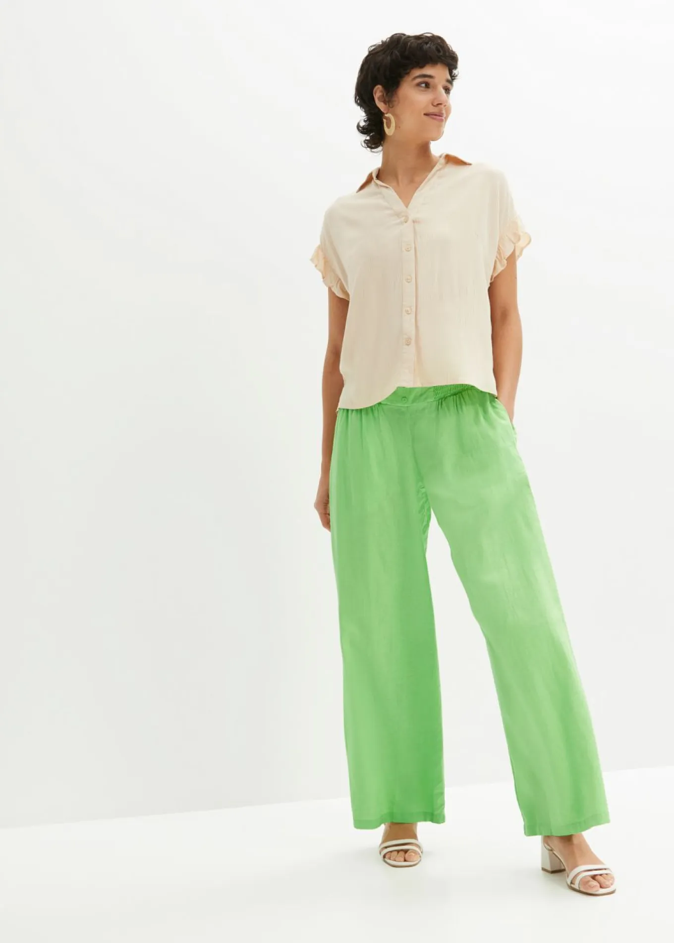 Pantalón Marlene de mezcla vaporosa de lino