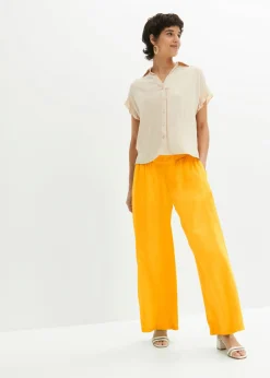 Pantalón Marlene de mezcla vaporosa de lino