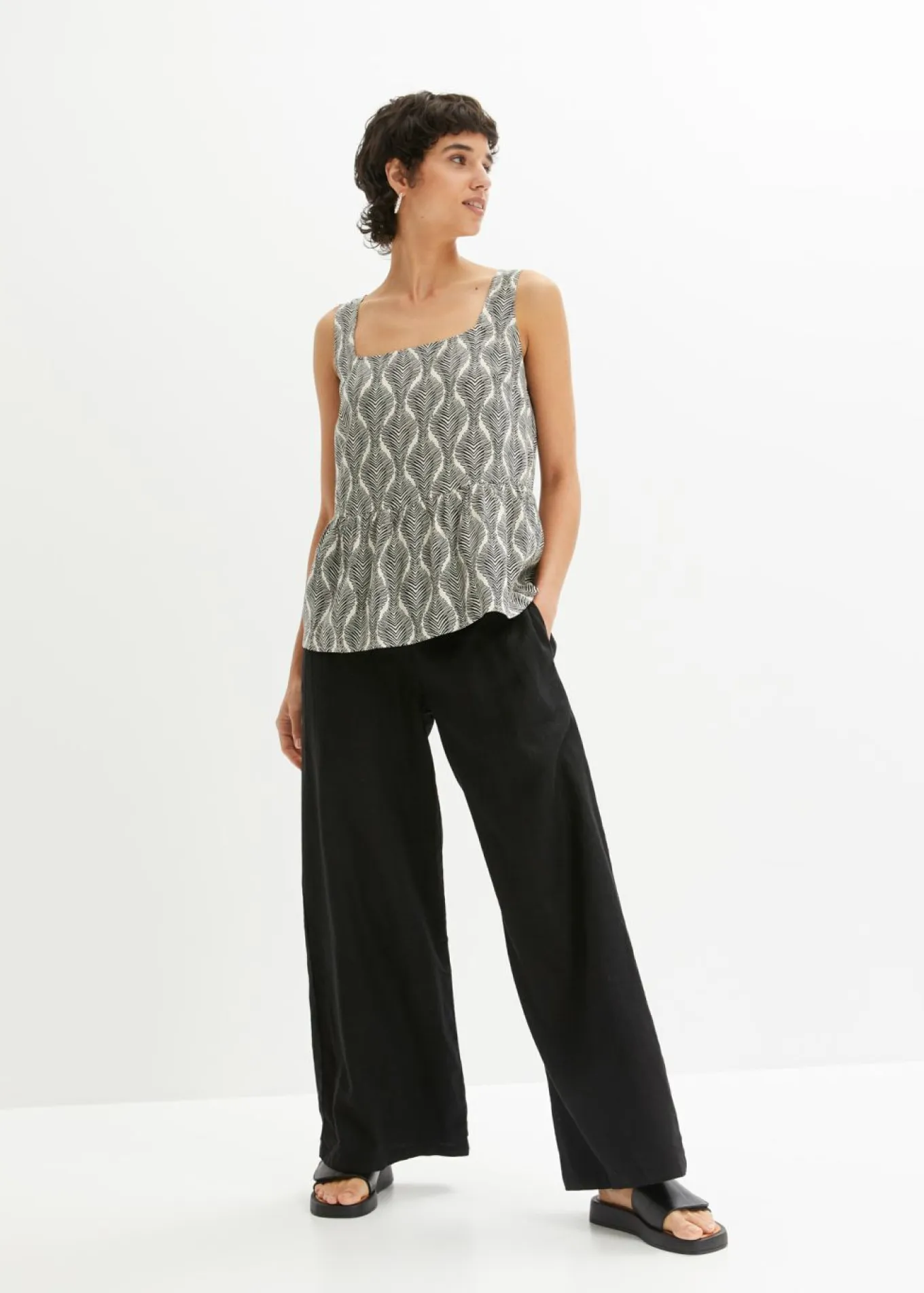 Pantalón Marlene de mezcla vaporosa de lino