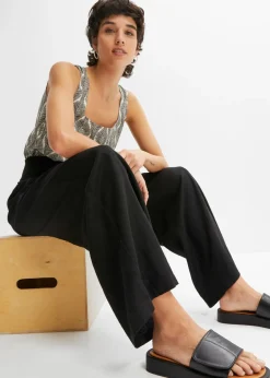 Pantalón Marlene de mezcla vaporosa de lino