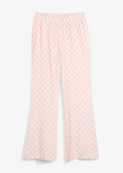 Pantalón Marlene de viscosa fluida con estampado de cuadros