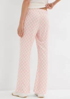 Pantalón Marlene de viscosa fluida con estampado de cuadros