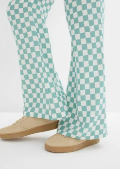 Pantalón Marlene de viscosa fluida con estampado de cuadros