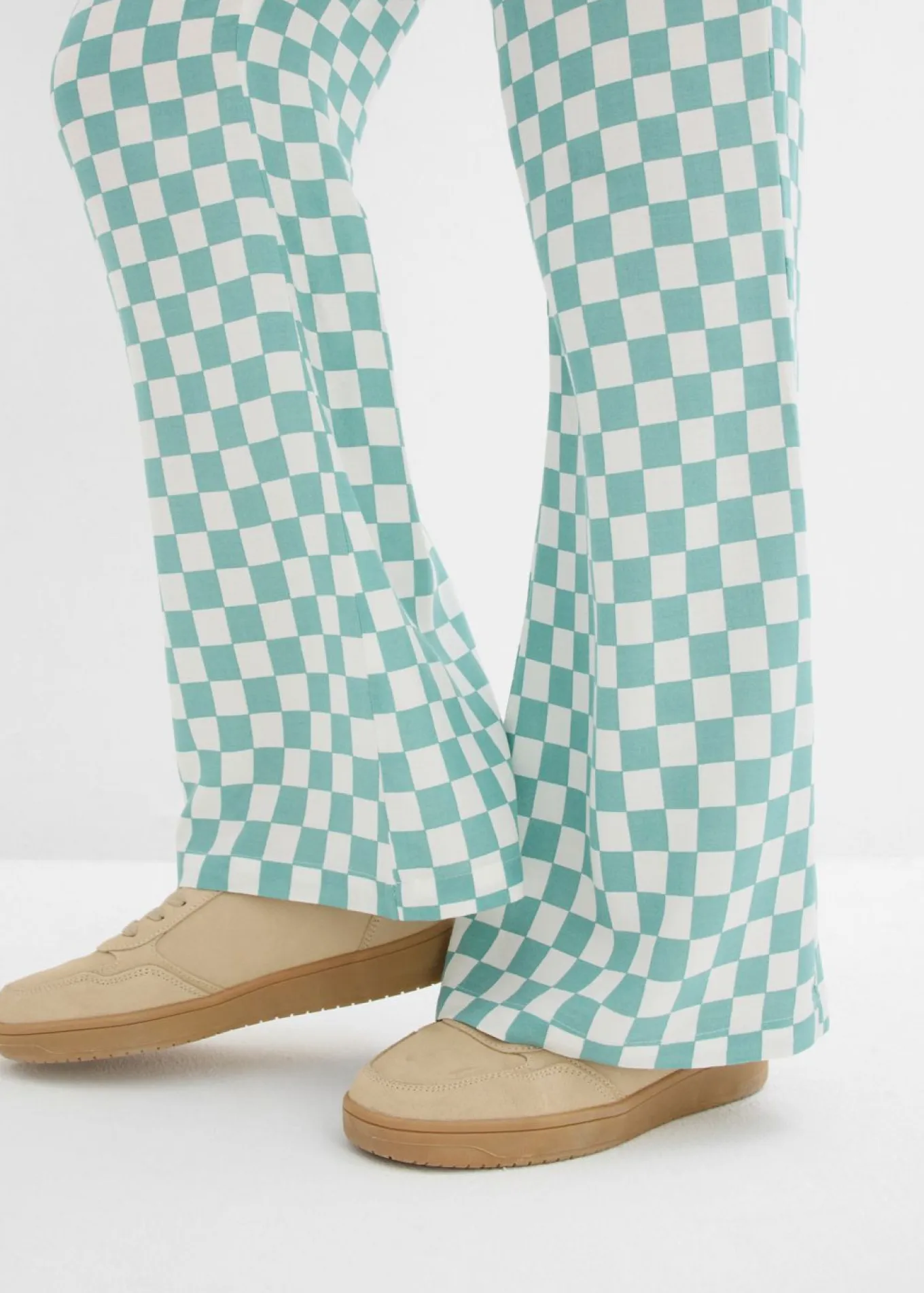 Pantalón Marlene de viscosa fluida con estampado de cuadros