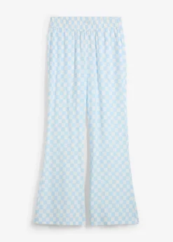 Pantalón Marlene de viscosa fluida con estampado de cuadros