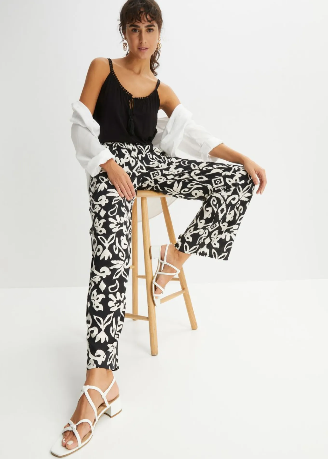 Pantalón Marlene estampado de viscosa fluida