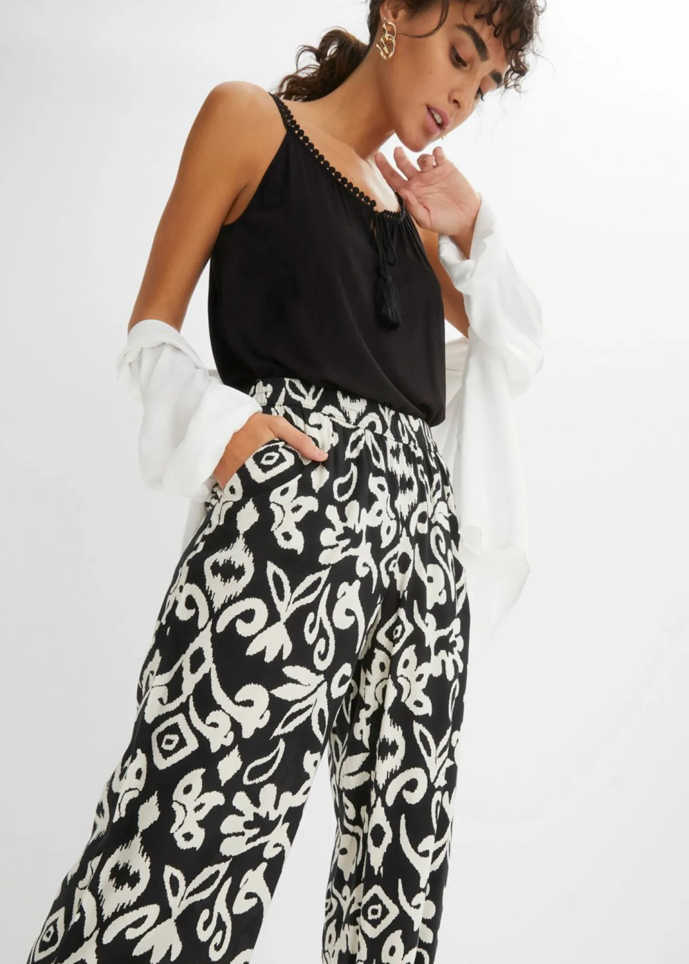 Pantalón Marlene estampado de viscosa fluida