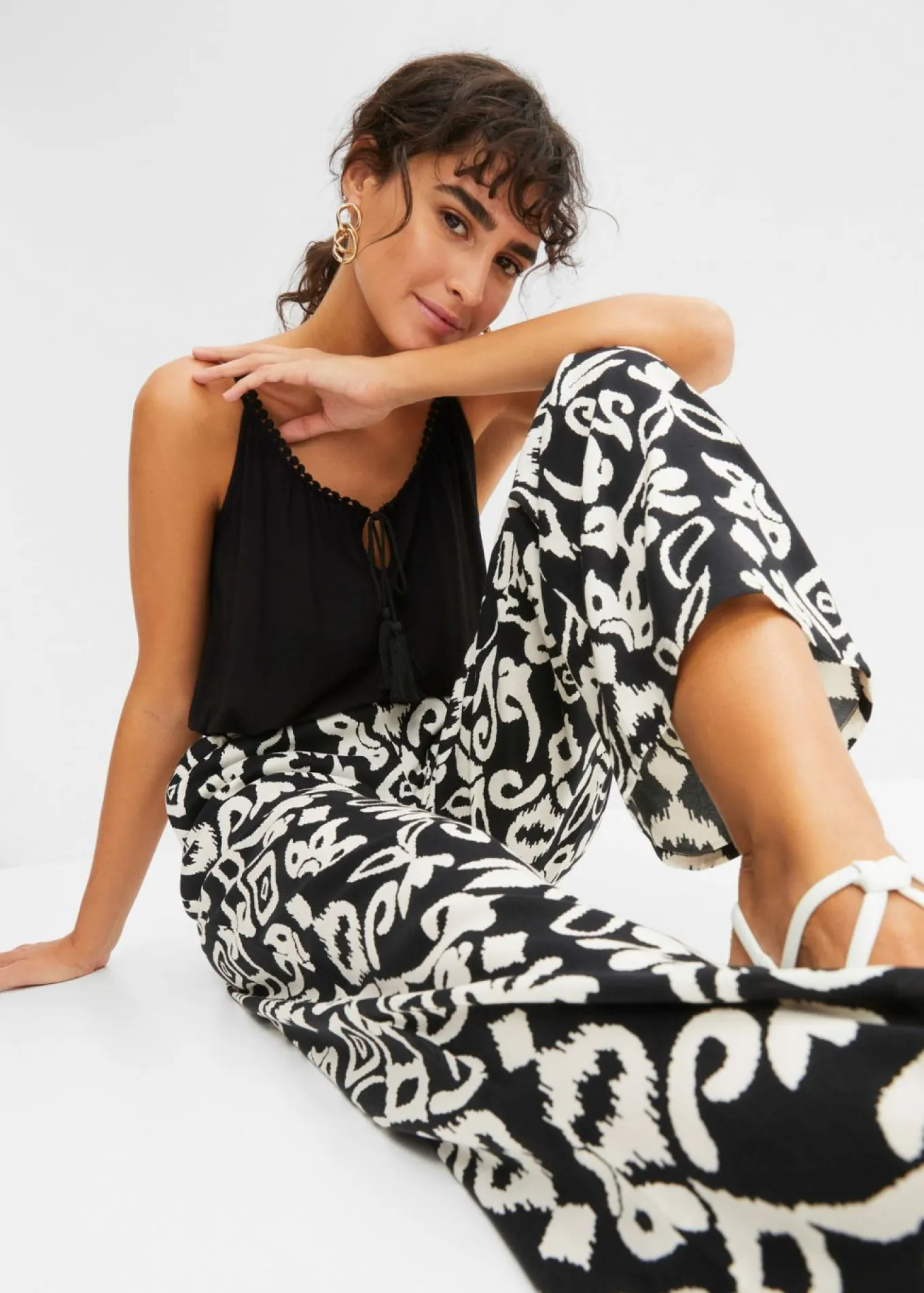 Pantalón Marlene estampado de viscosa fluida