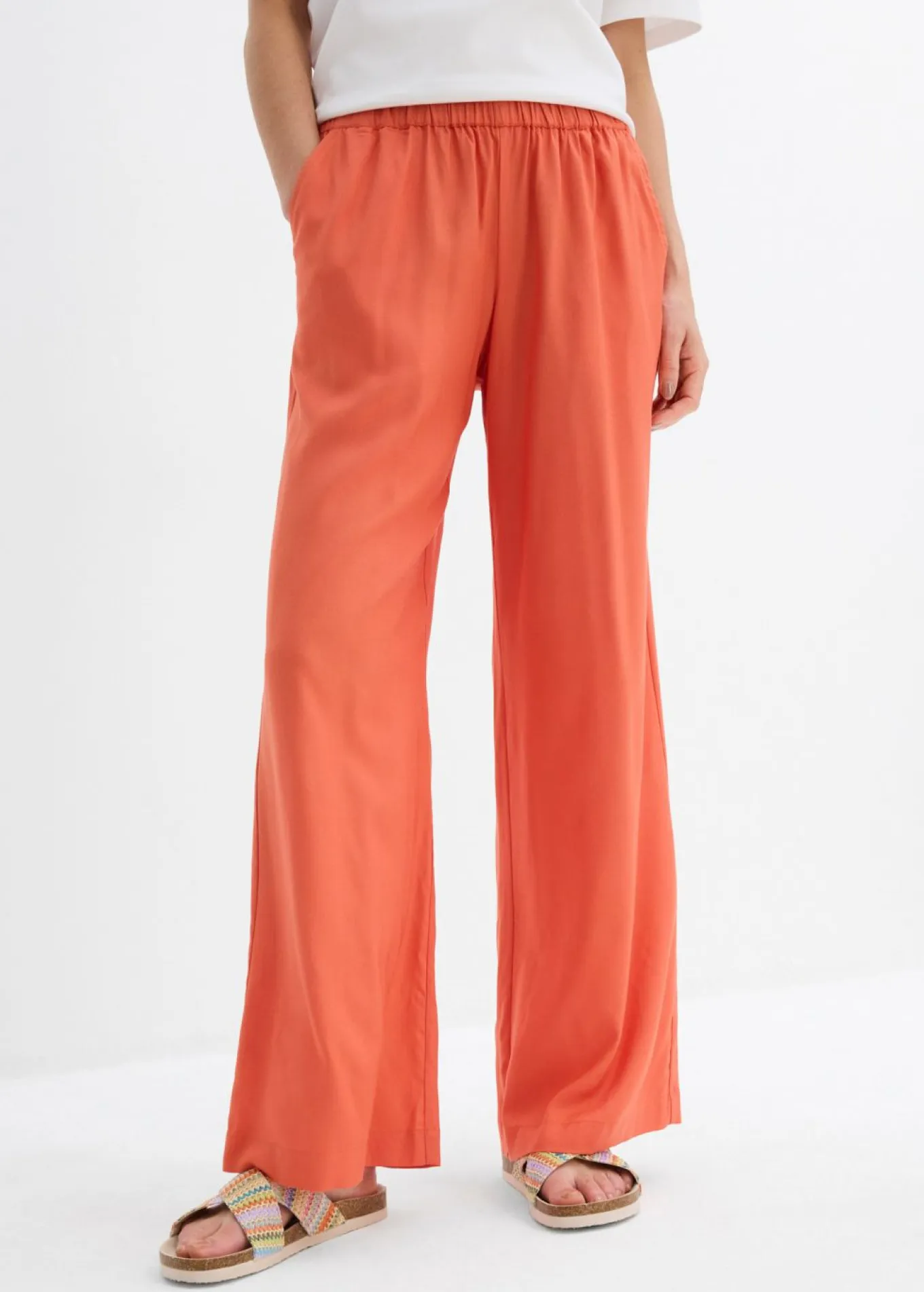 Pantalón palazzo ancho con cintura cómoda