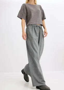 Pantalón palazzo con aspecto de lana