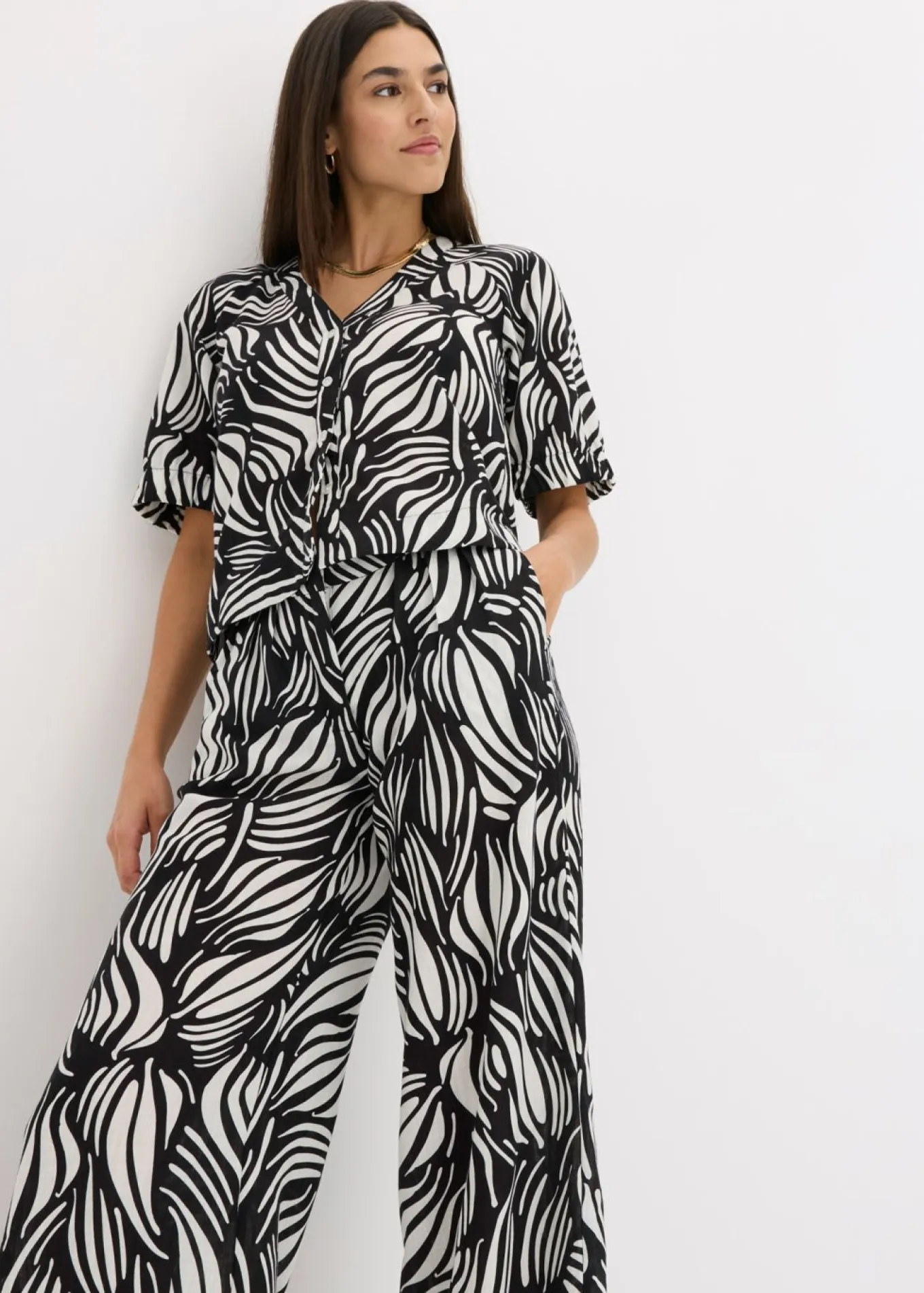 Pantalón palazzo con cintura cómoda