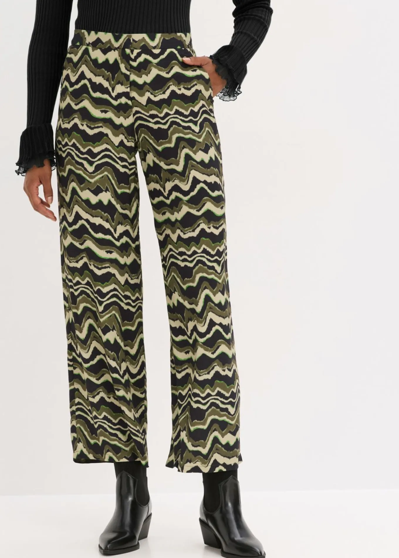 Pantalón palazzo de crepé de viscosa