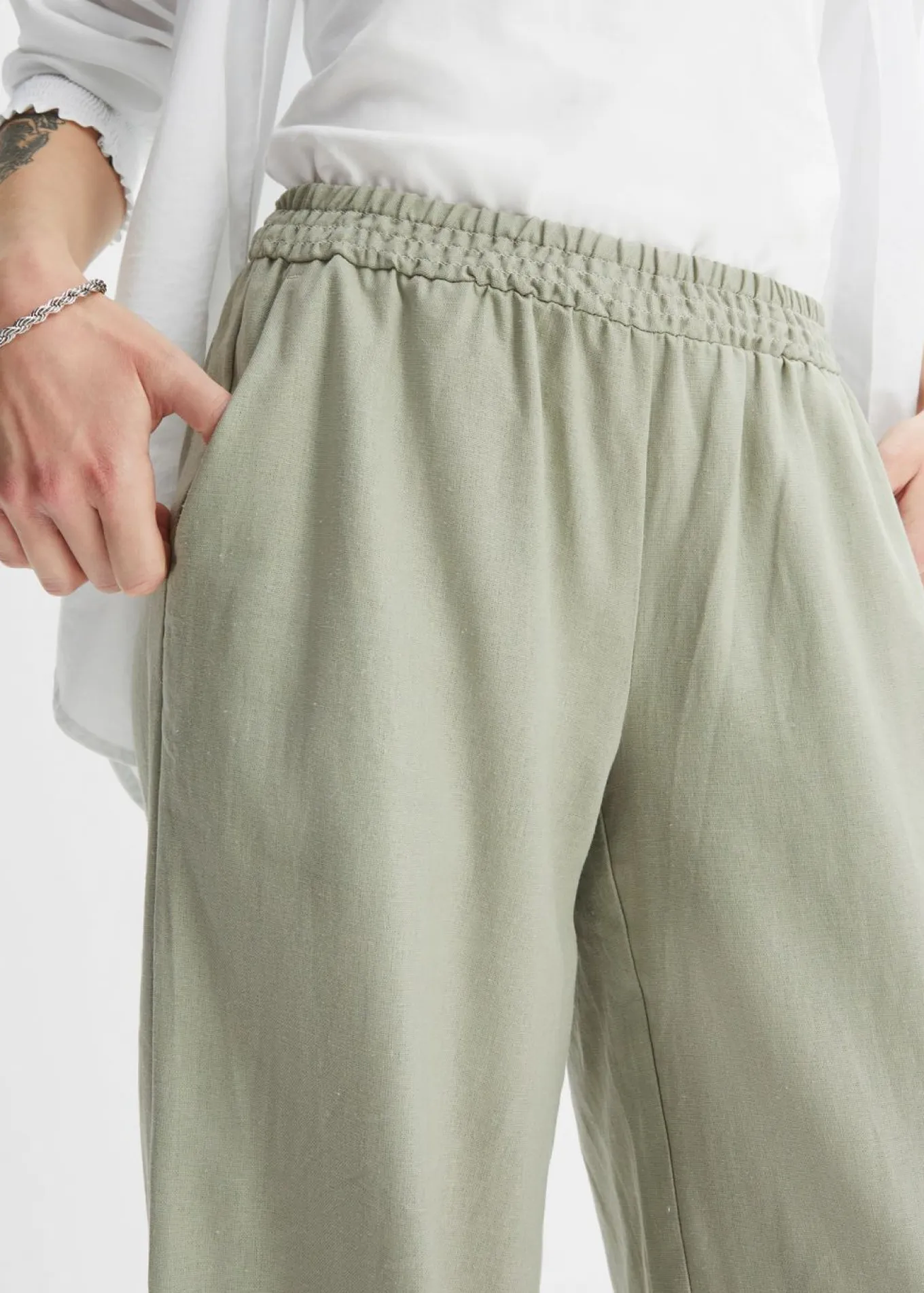 Pantalón palazzo de lino