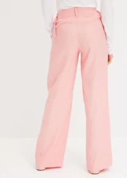 Pantalón palazzo de mezcla de lino ligero