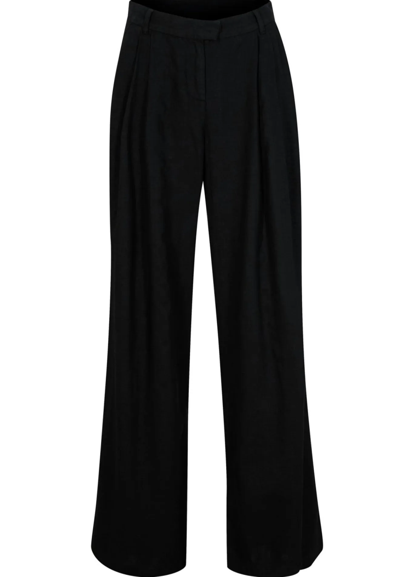 Pantalón palazzo de mezcla ligera de viscosa y lino