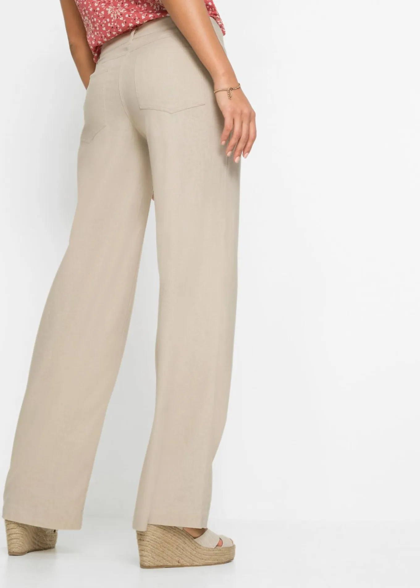 Pantalón palazzo de mezcla de lino