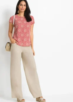 Pantalón palazzo de mezcla de lino