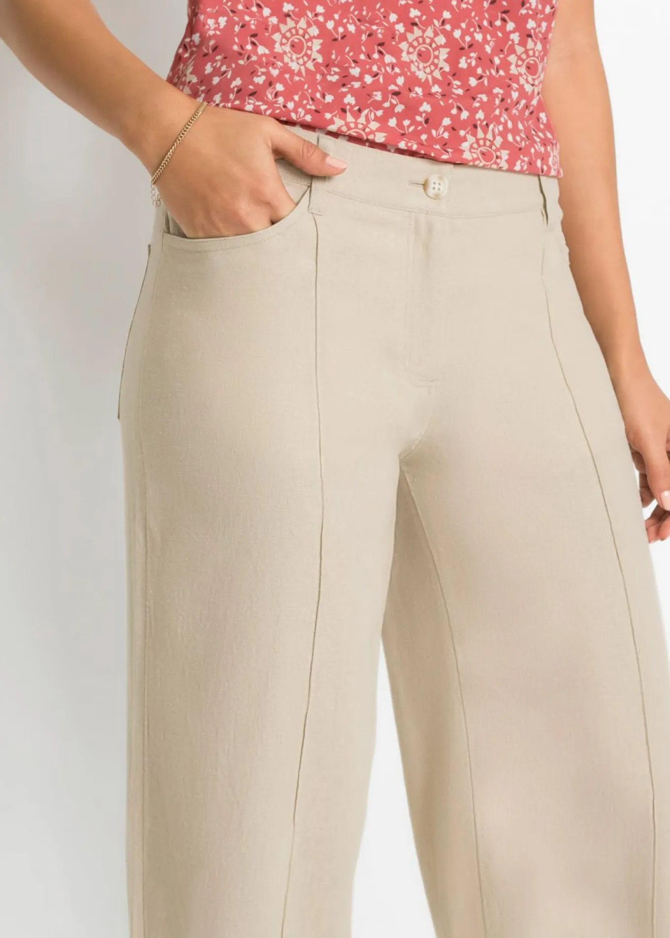 Pantalón palazzo de mezcla de lino