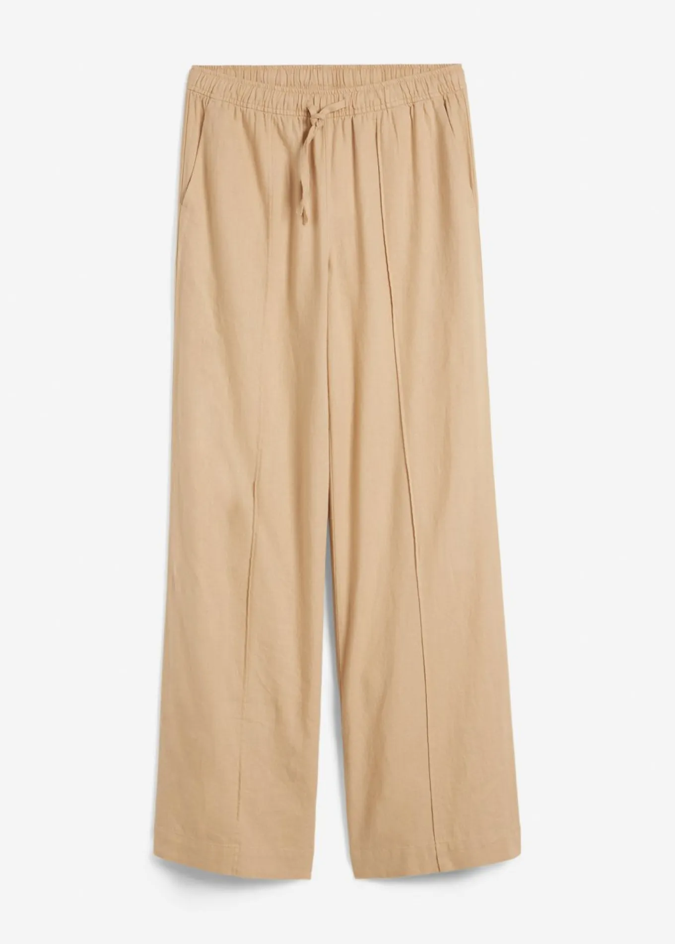Pantalón palazzo de mezcla ligera de viscosa y lino