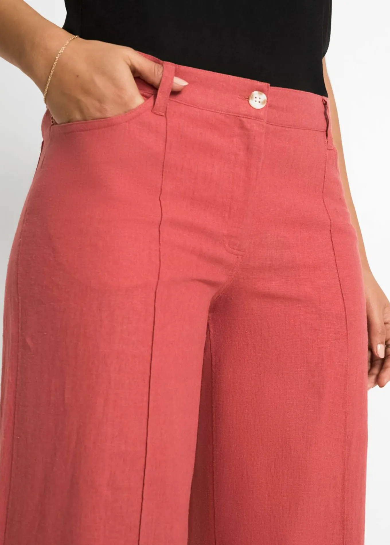 Pantalón palazzo de mezcla de lino