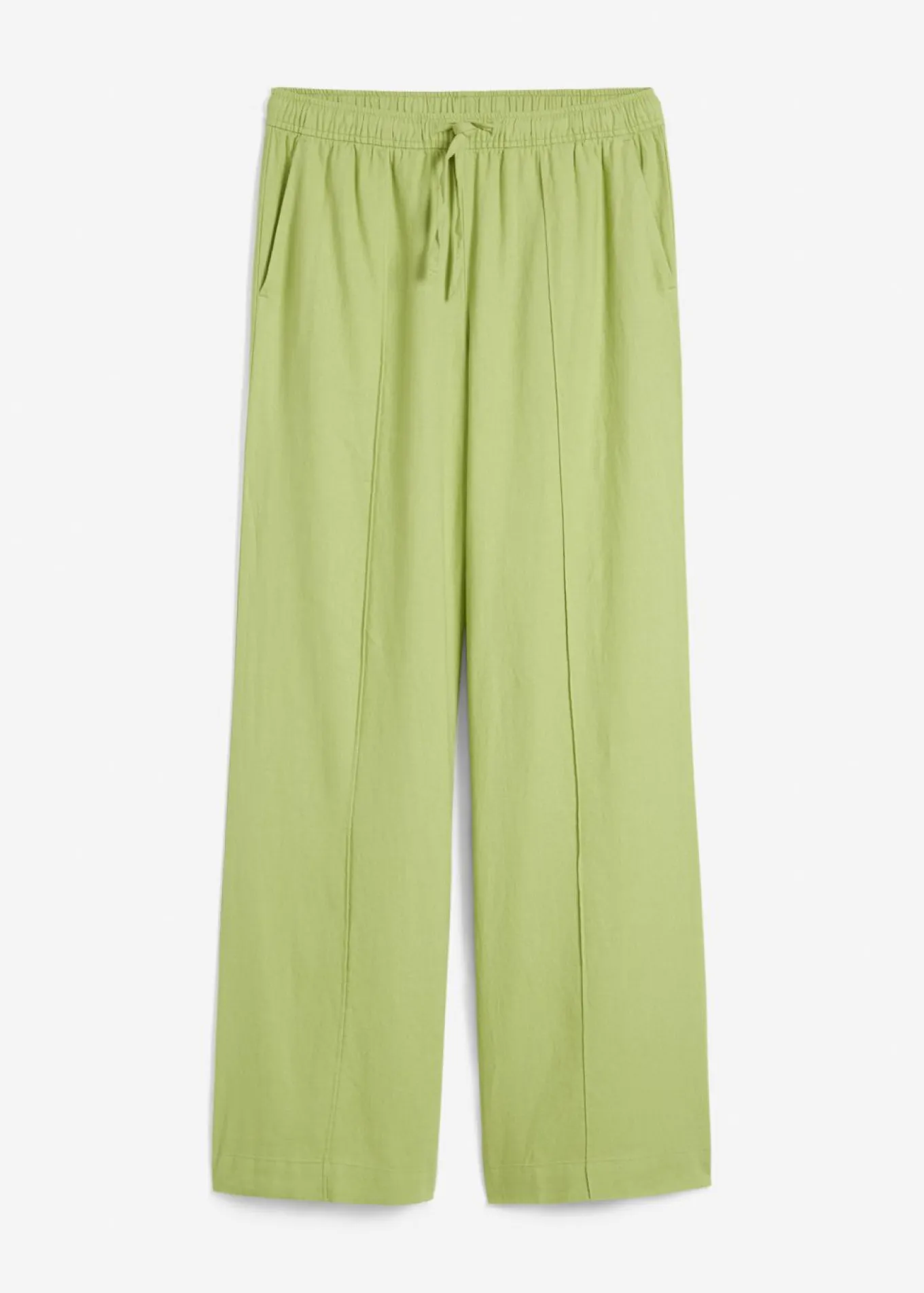 Pantalón palazzo de mezcla ligera de viscosa y lino