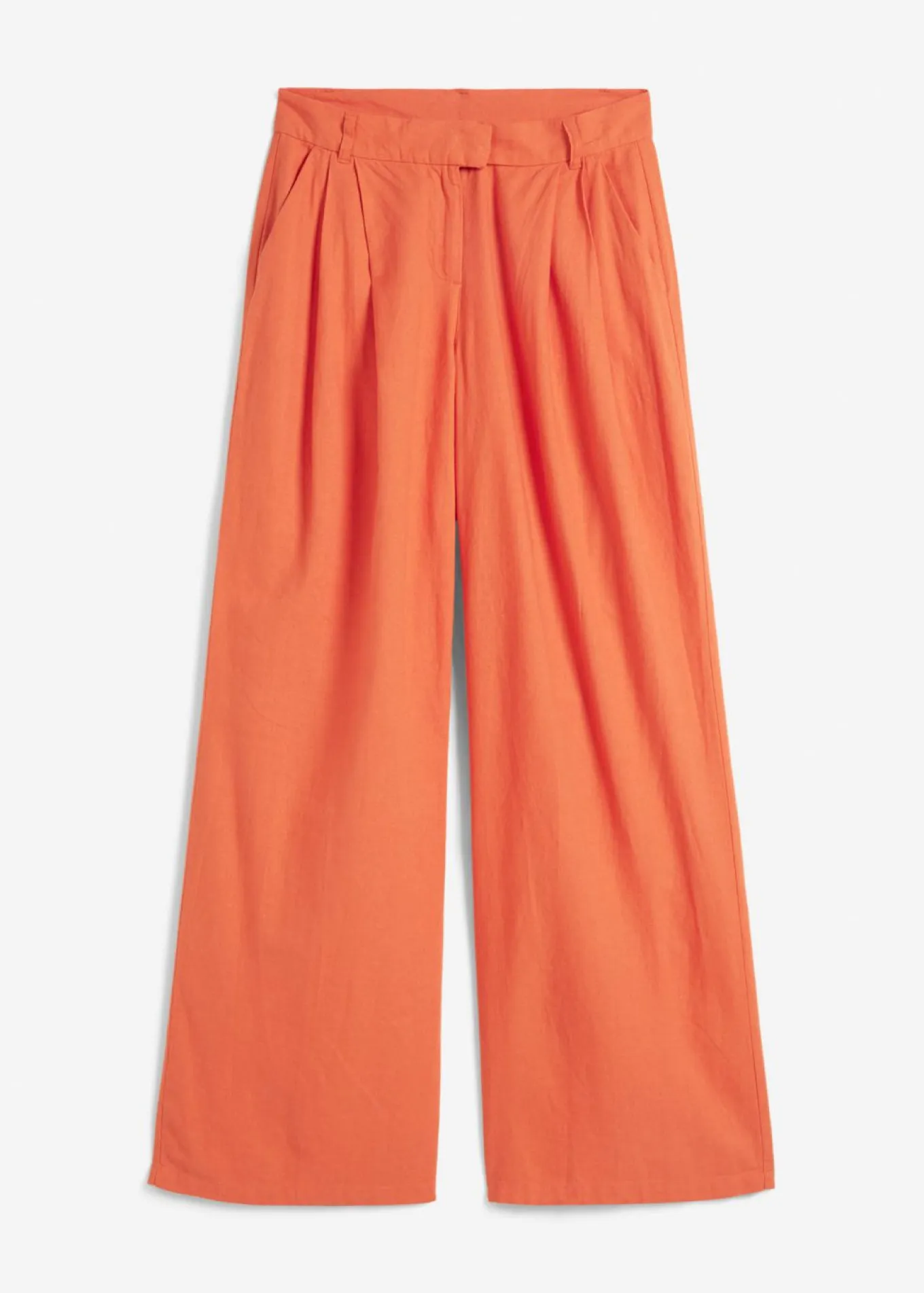 Pantalón palazzo de mezcla ligera de viscosa y lino