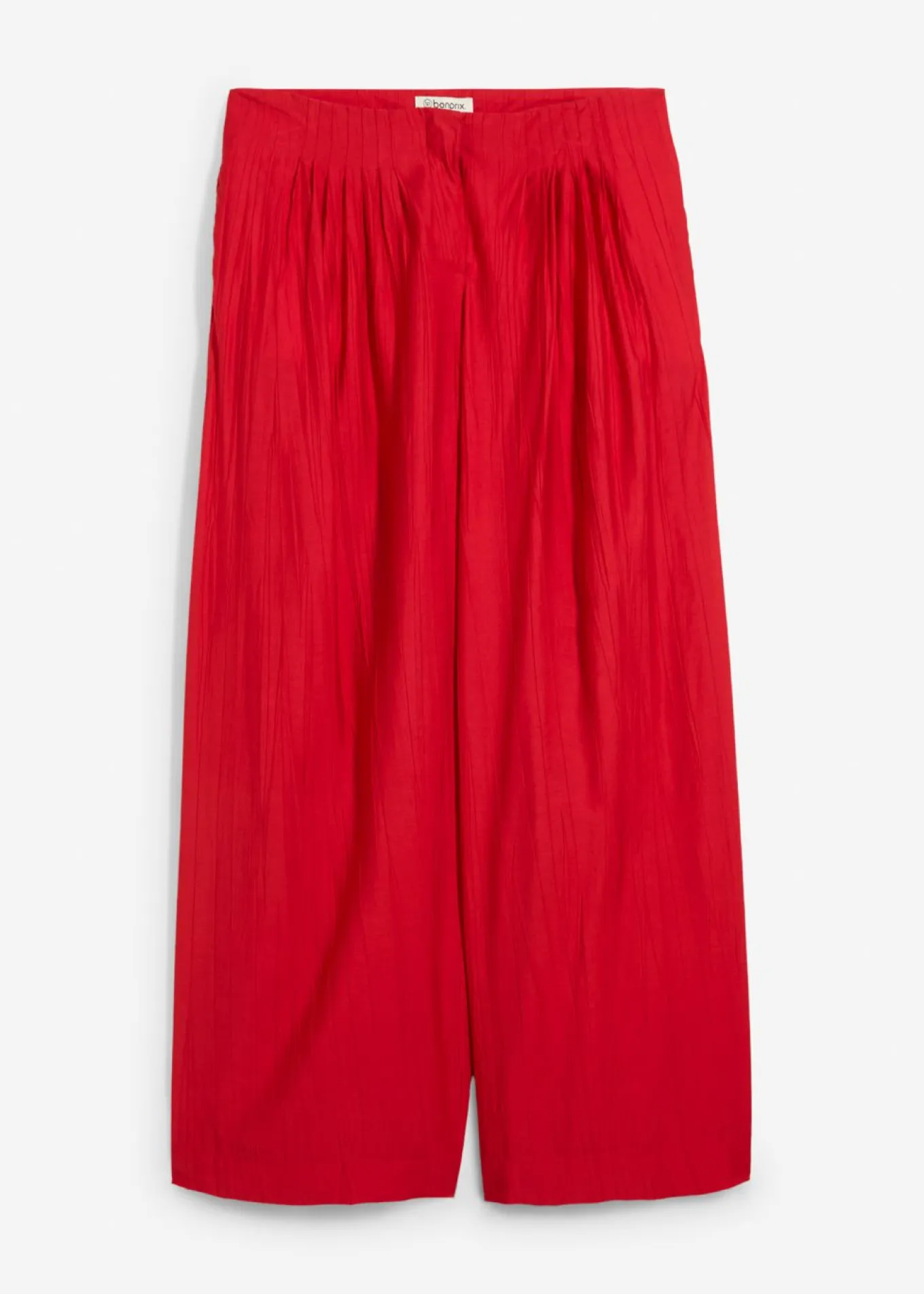 Pantalón palazzo de mezcla de viscosa arrugada con estructura