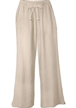 Pantalón palazzo de muselina