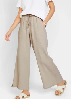 Pantalón palazzo de muselina